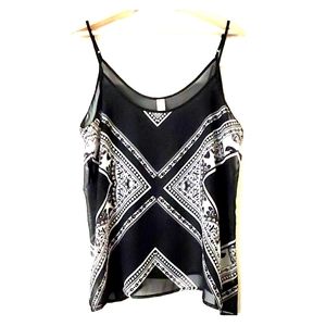 Sheer Black and White Tank Top